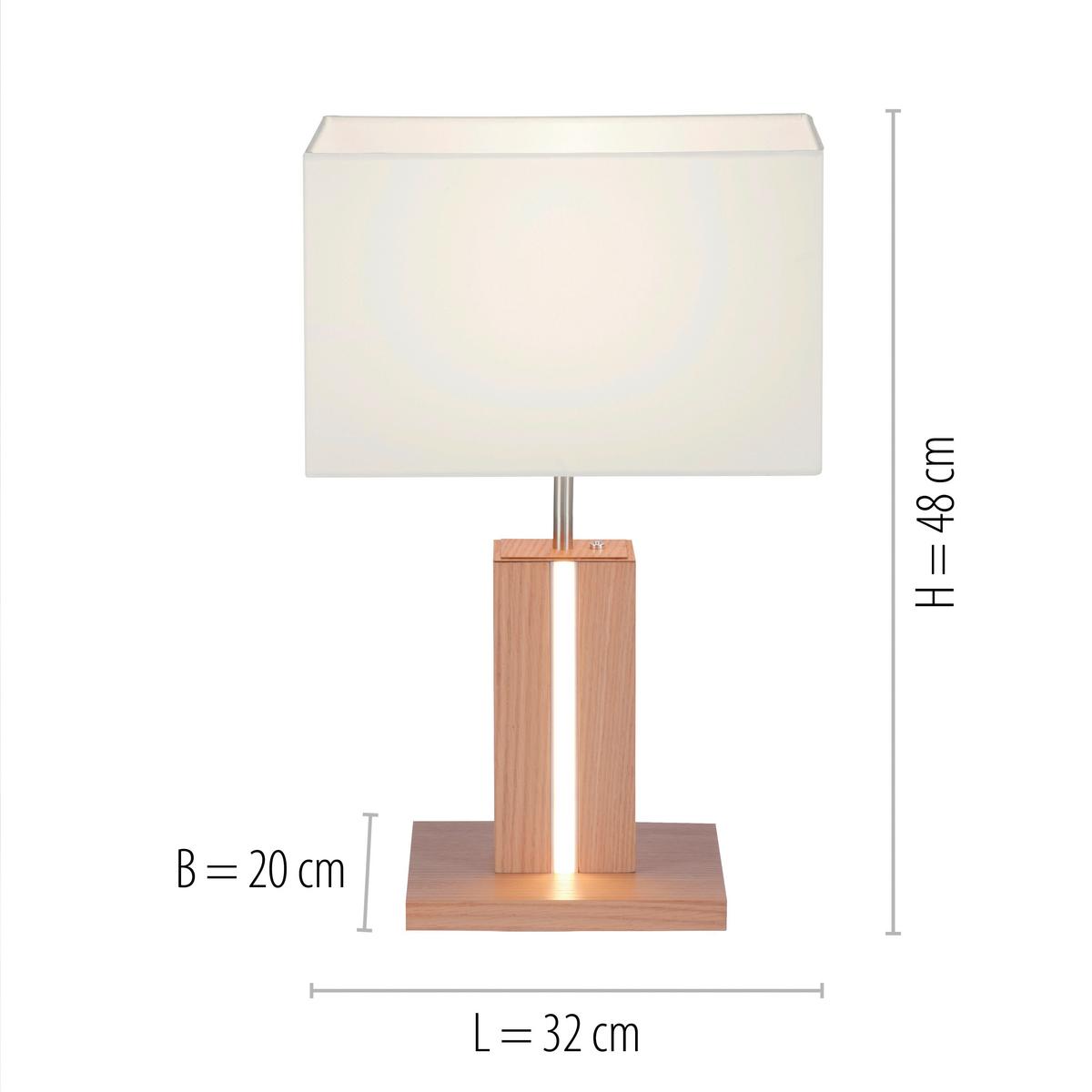 LED-Tischleuchte Amanda Weiß/Alufarben max. 40 Watt - Alufarben/Weiß, Holz/Kunststoff (32/32/20cm)