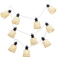 Lichterkette Bamboo Gelb/Natur max. 0,06 Watt - Gelb/Naturfarben, Kunststoff/Textil (210cm) - Mömax