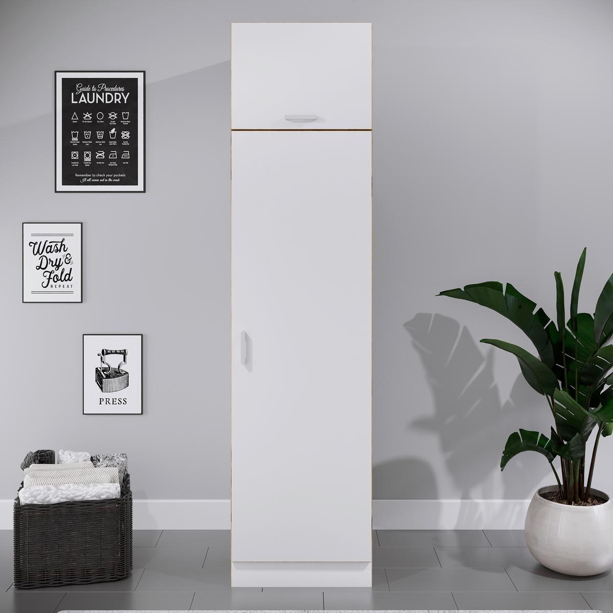 Wäscheschrank Rislo - Honigeiche/Weiss, Trend, Holzwerkstoff/Kunststoff (50/200/60cm) - MID.YOU