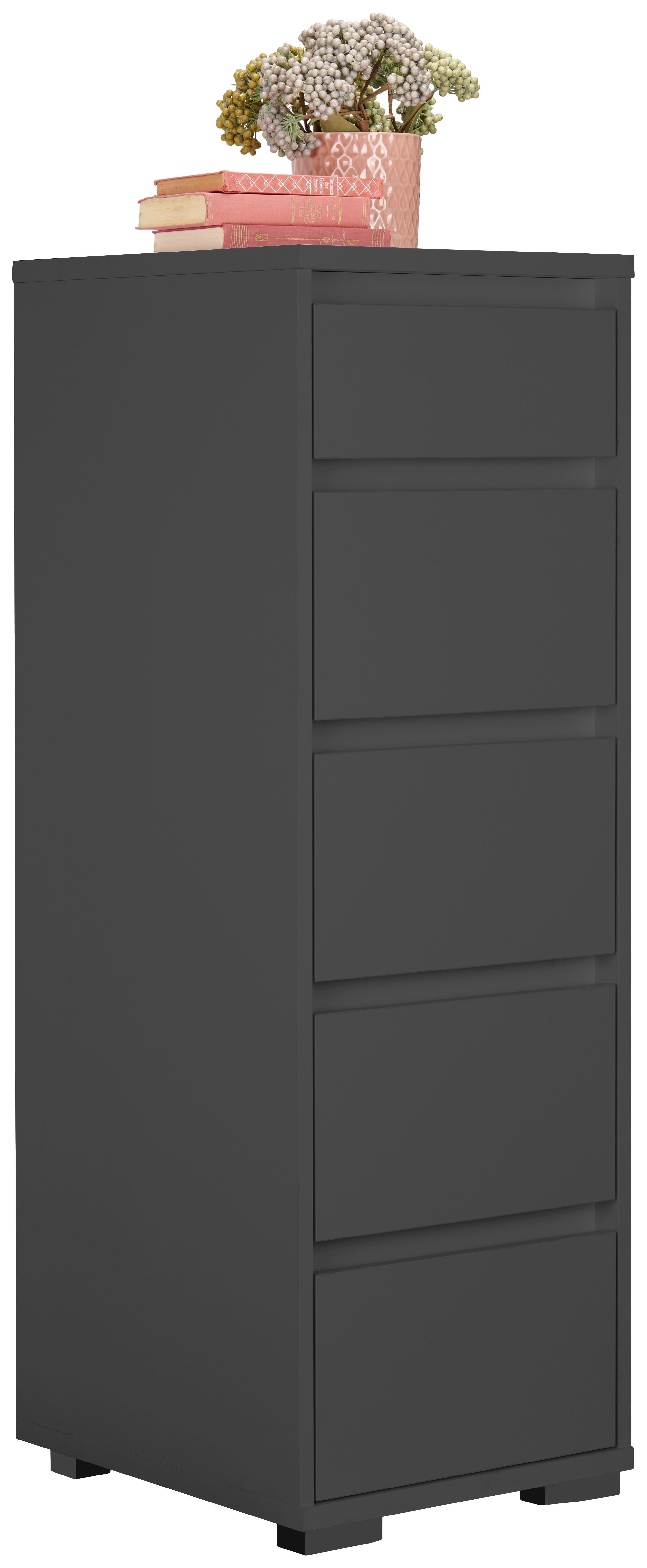 KOMODA LINE - antracytowy, Design, materiał drewnopochodny/tworzywo sztuczne (40,1/120/48cm) - Carryhome