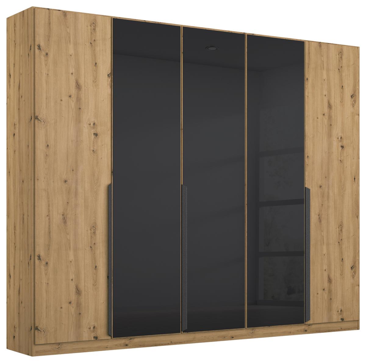 DULAP USI ROTATIVE ARTEMIS - stejar Artisan/antracit, Modern, sticlă/material pe bază de lemn (225/210/54cm) - Modern Living