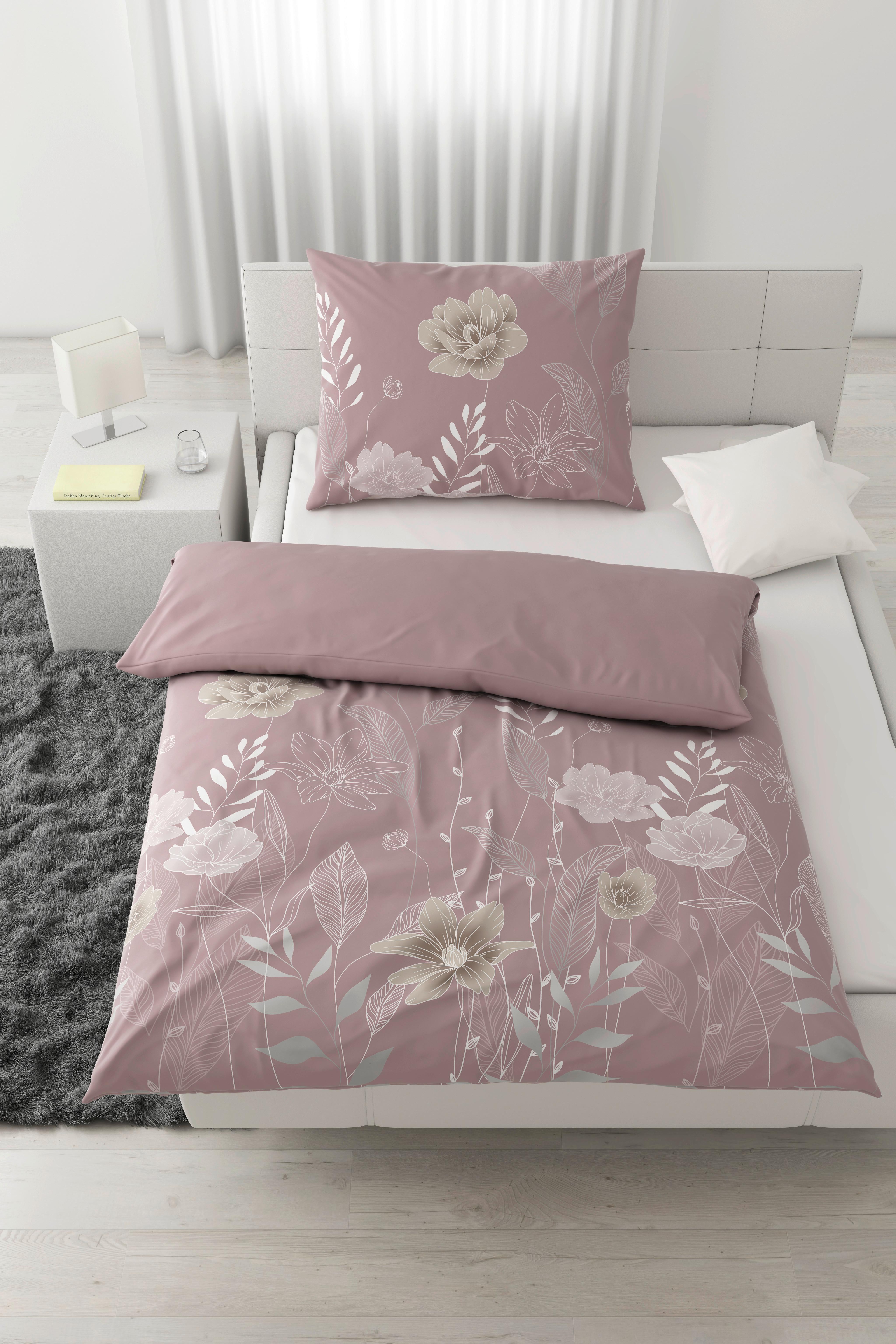 Bettwäsche Nala in Mauve ca. 160x210cm - Mauve, Romantik / Landhaus, Textil (160/210cm) - Modern Living