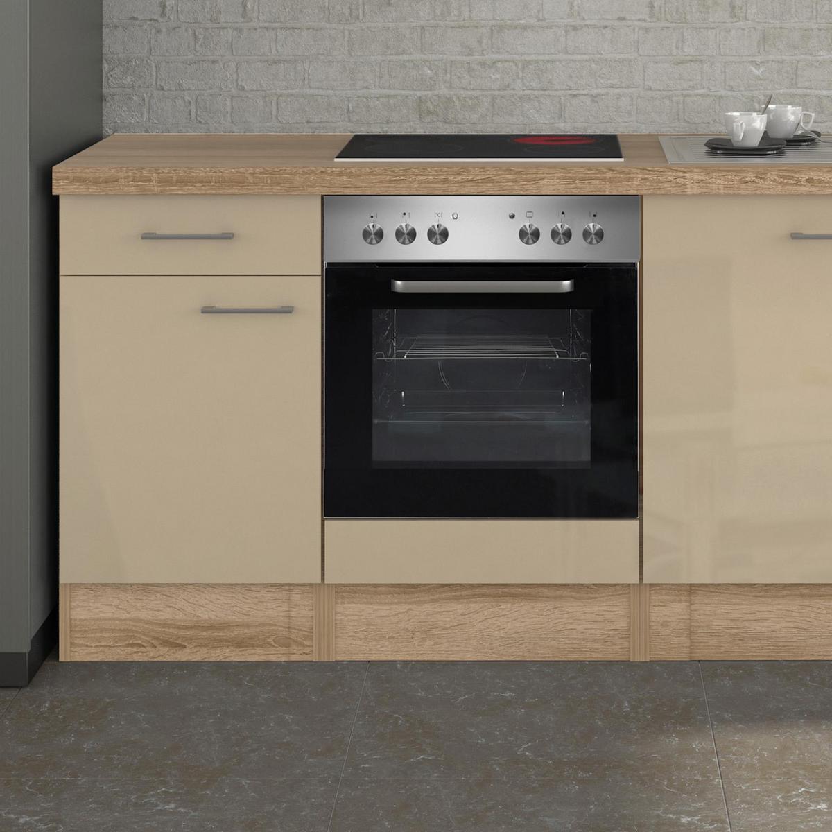 Kuhinjski Blok Z Aparati Nepal, Kašmir, Barva Hrasta - barve nerjavečega jekla/kašmir, Moderno, kovina/leseni material (210cm) - FlexWell