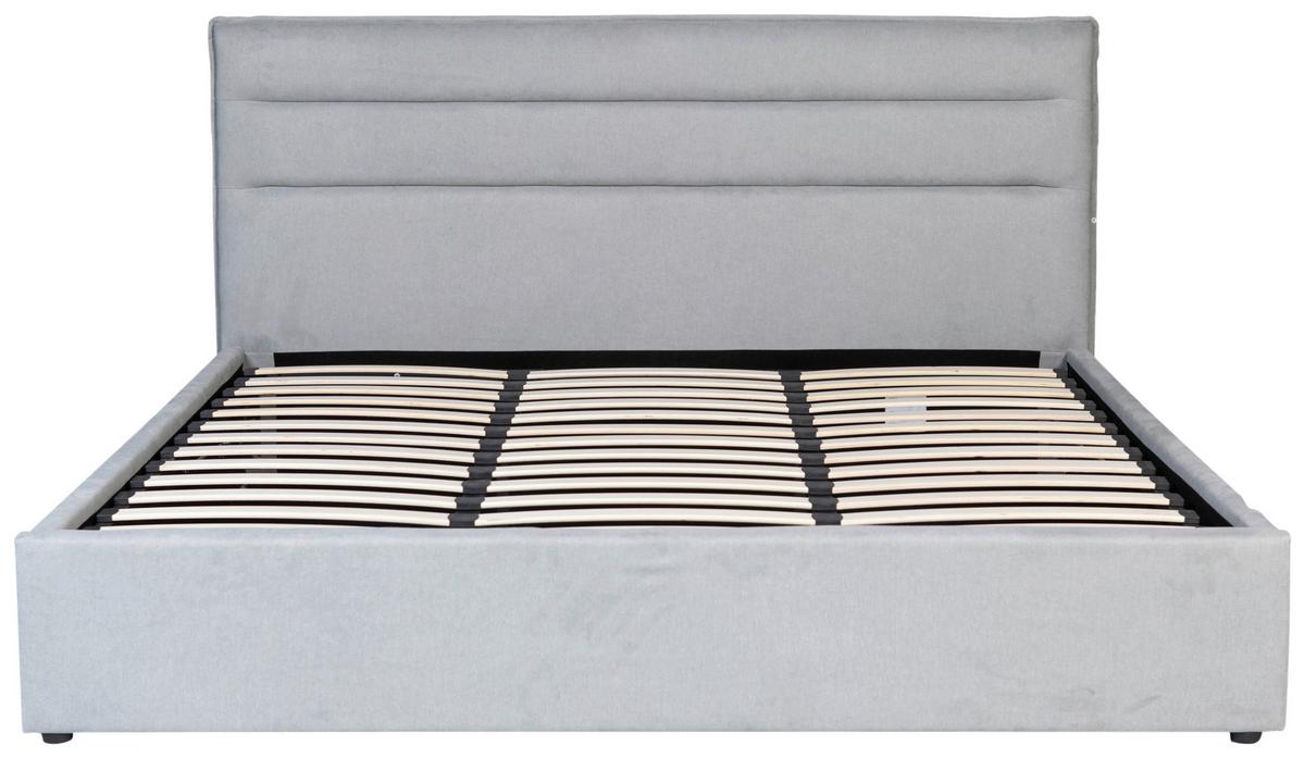 Polsterbett Sienna Hellgrau ca. 180x200cm - Hellgrau/Schwarz, LIFESTYLE, Holz/Kunststoff (180/200cm) - Based