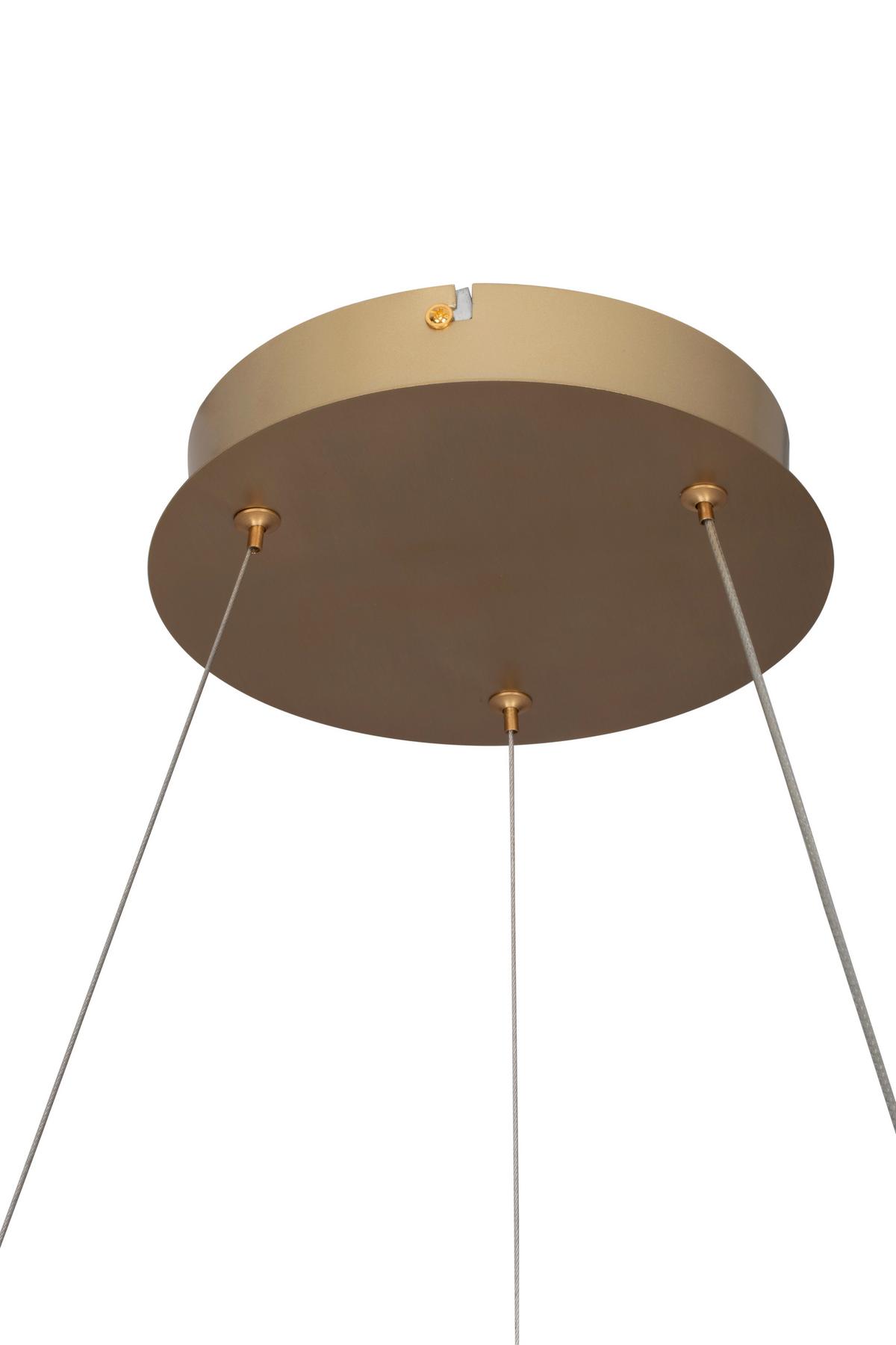 LAMPA WISZĄCA LED FERRARA - kolor złoty, Design, metal (60/150cm) - Glandor