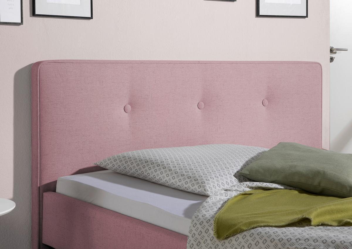 Polsterbett Slade Rosa ca. 100x200 cm - Rosa/Naturfarben, MODERN, Holz/Textil (100/200cm) - Livetastic