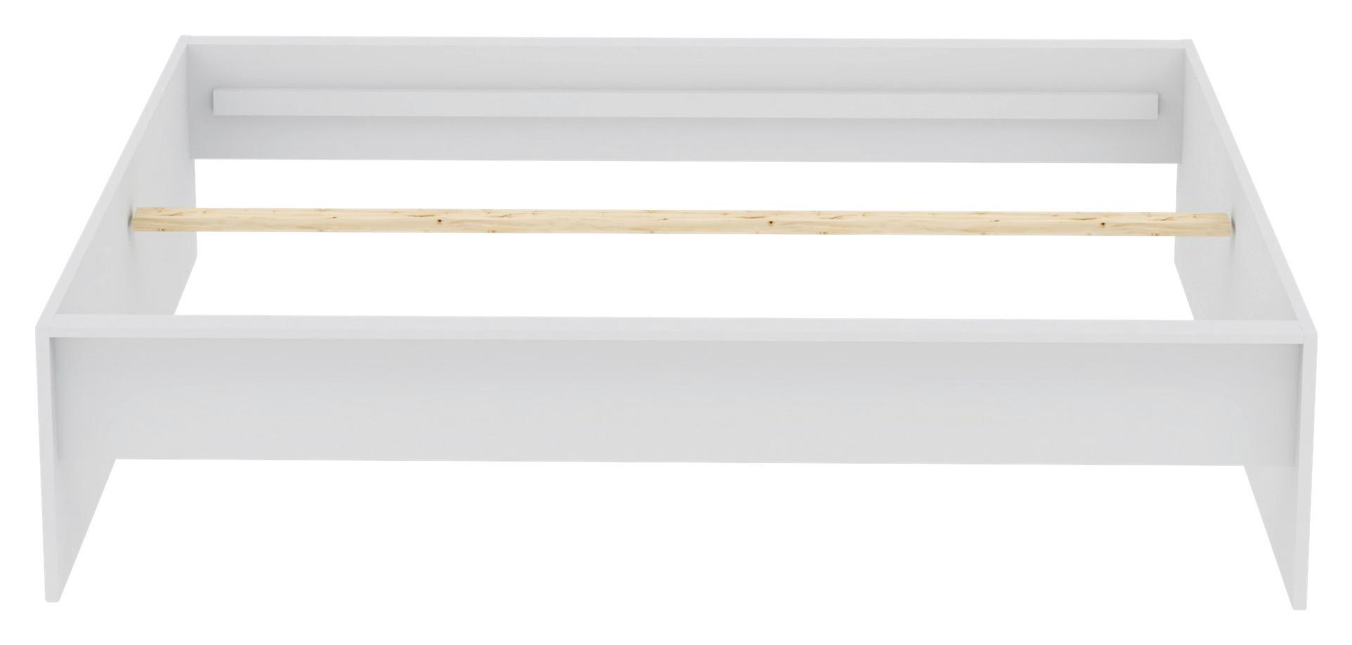 Posteljni Okvir Unit 180 - bela, Konvencionalno, leseni material (180/200cm) - Based