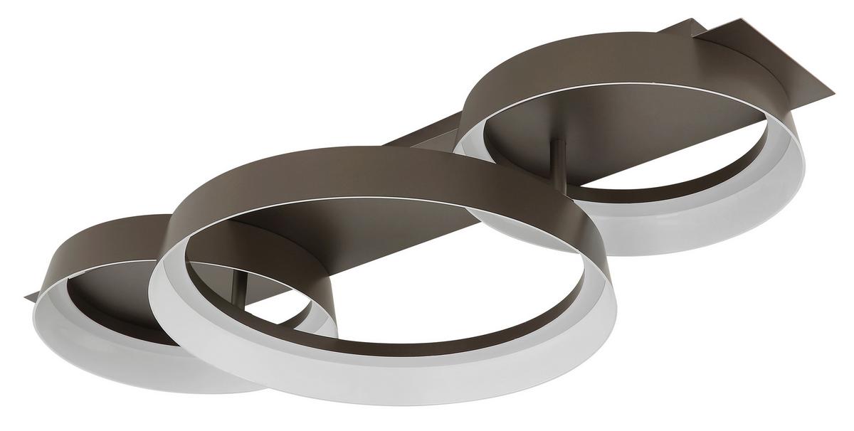 Led Stropna Svjetiljka Syrakus - smeđa/opalna, Design, metal/plastika (70/35/12cm) - Globo