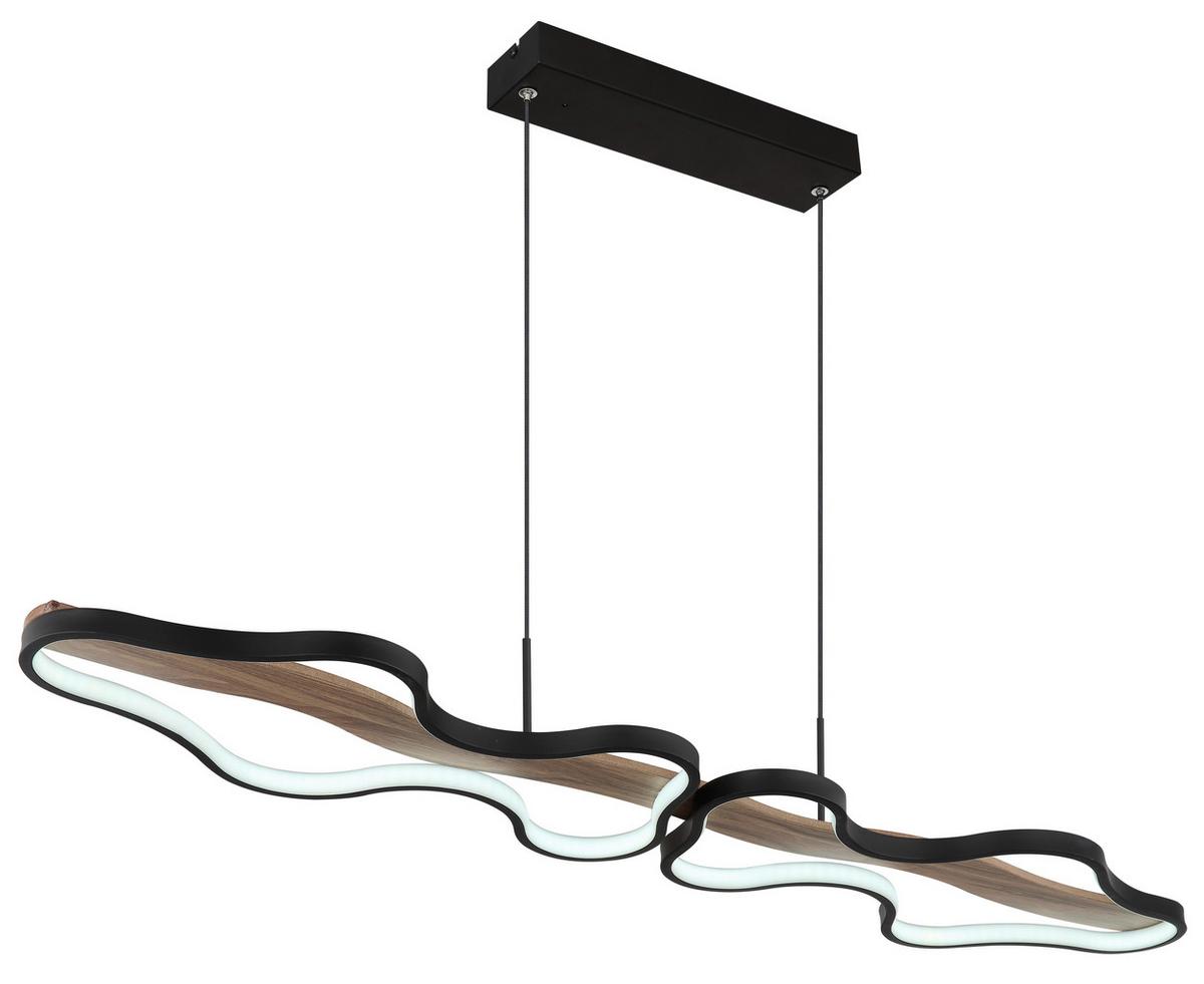 SUSPENSION LED 67181H1 - opale/noir, Design, métal/matière synthétique (112/25,5/150cm) - Globo