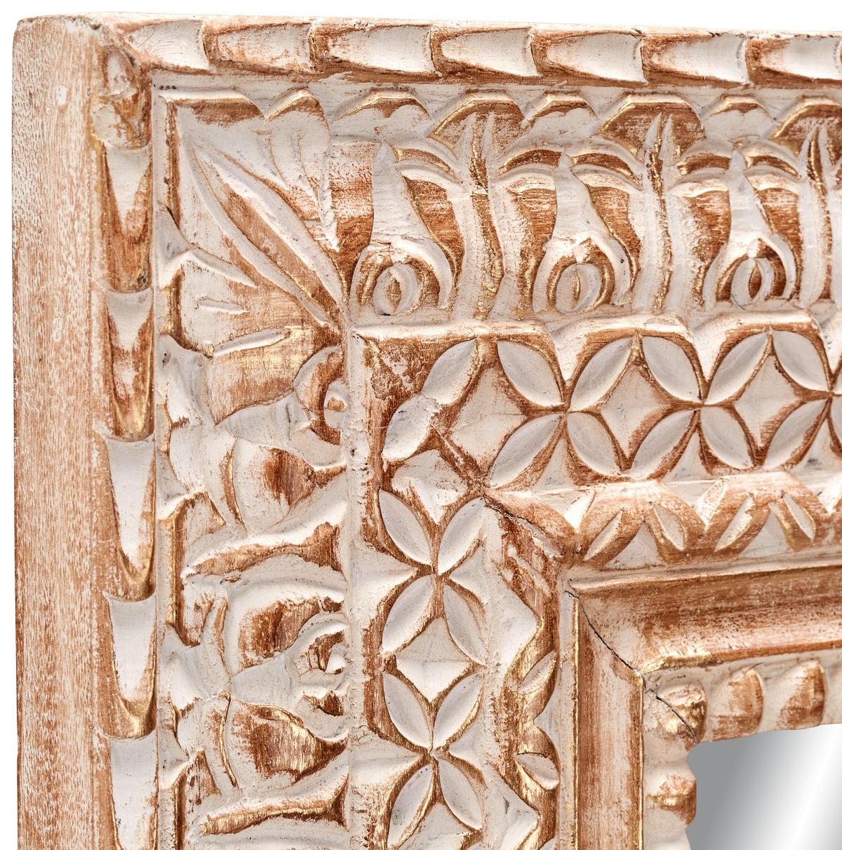 Wandspiegel ca. 90x180x3,5cm - Weiss/Hellrosa, Romantik / Landhaus, Glas/Holz (90/180cm) - Premium Living