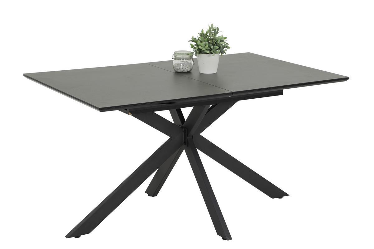 Esstisch Fenja Anthrazit - Anthrazit, MODERN, Glas/Holzwerkstoff (140-180/90/76cm) - P & B