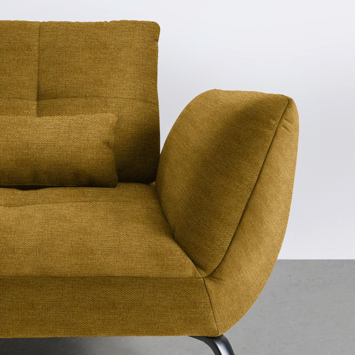 Wohnlandschaft Trendy Senfgelb - Senfgelb/Schwarz, Modern, Holzwerkstoff/Textil (250/93/310cm) - Premium Living
