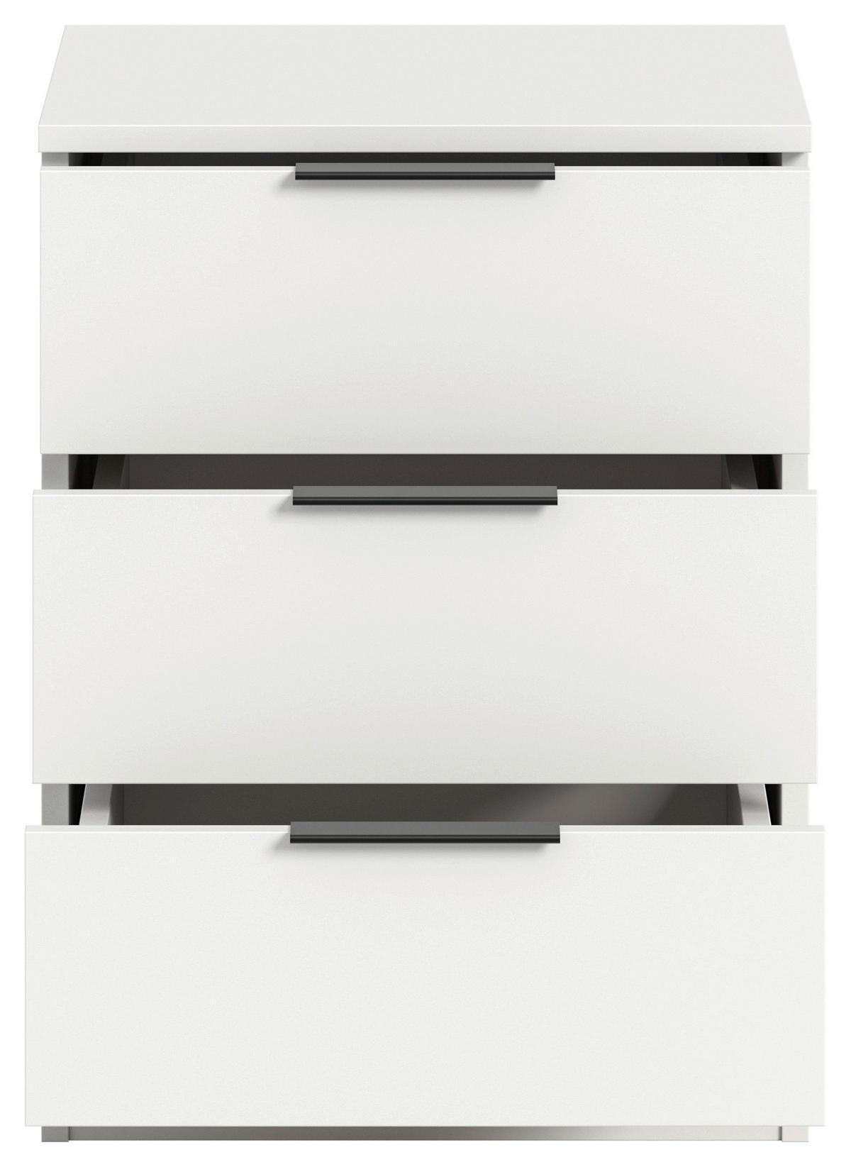 Nachtkästchen KOPENHAGEN ca.45x60x40cm Weiß - Schwarz/Weiß, MODERN, Holzwerkstoff/Kunststoff (45/60/40cm) - MID.YOU