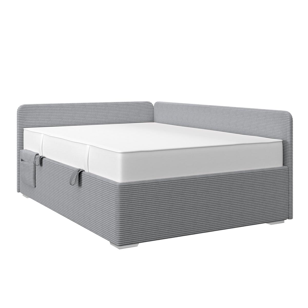 POLSTERBETT REMI - Silberfarben, Modern, Holz/Textil (120/200cm)