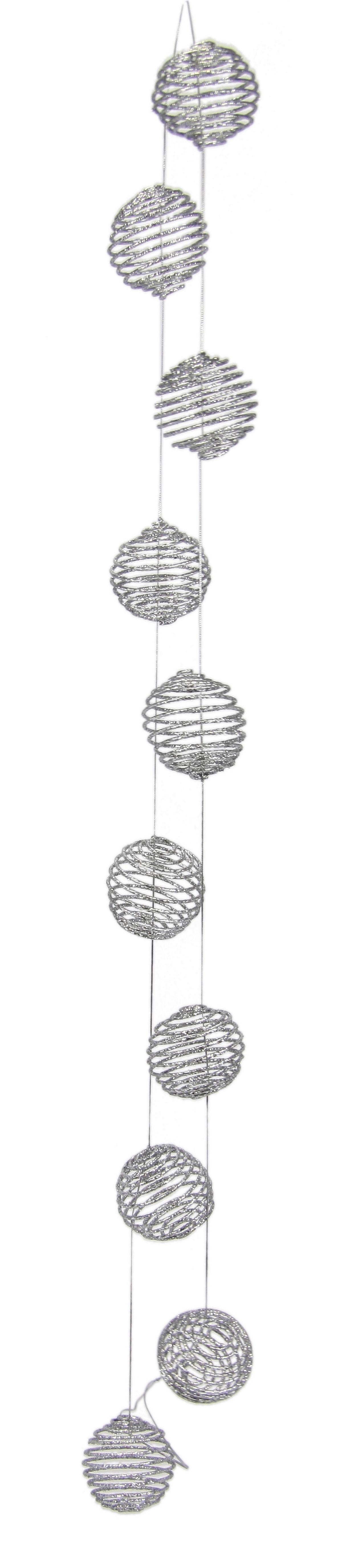 ZAWIESZKA DEKORACYJNA 244263SI - masa perłowa, Basics, metal (5/100cm) - X-Mas