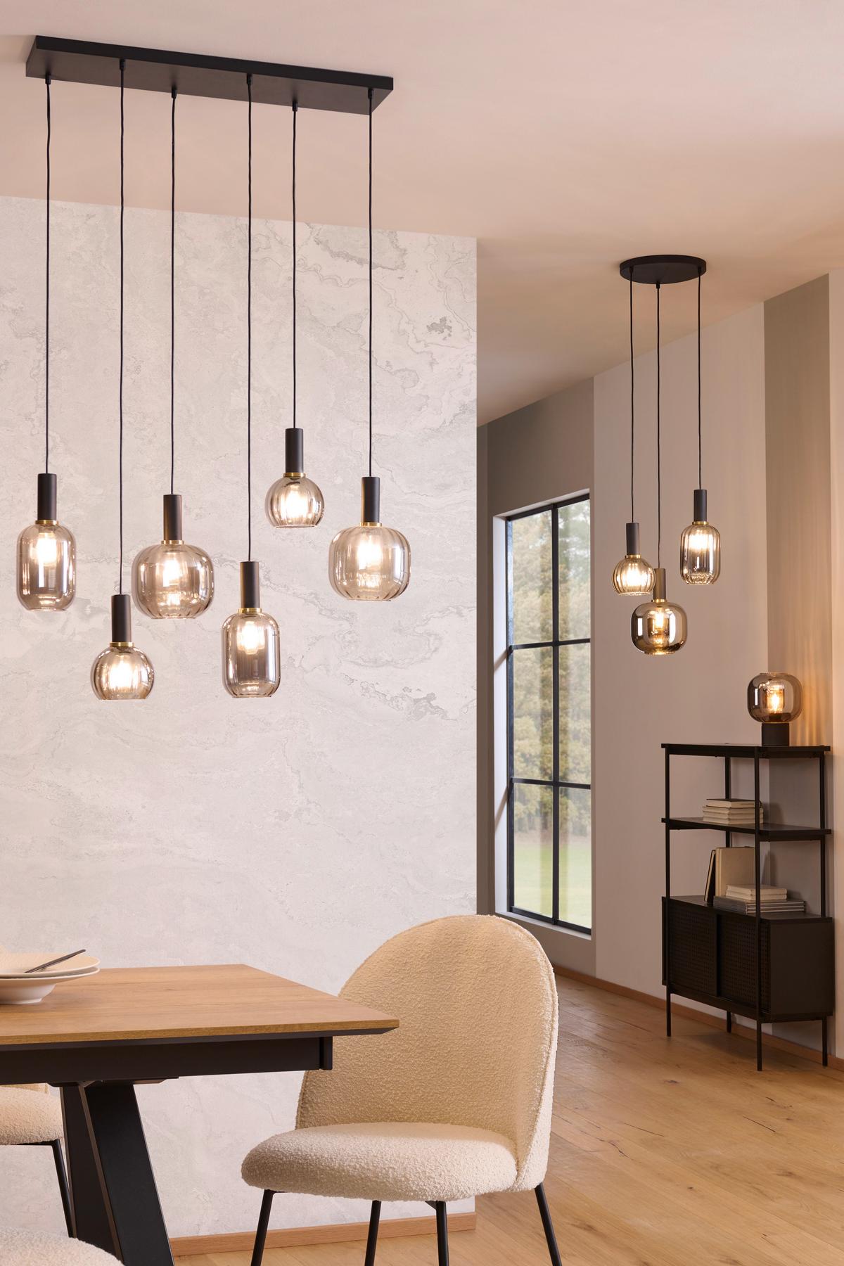 LAMPA WISZĄCA 319830332 DIVA - czarny/kolor chromowy, Basics, metal/szkło (30/150cm) - Trio Leuchten