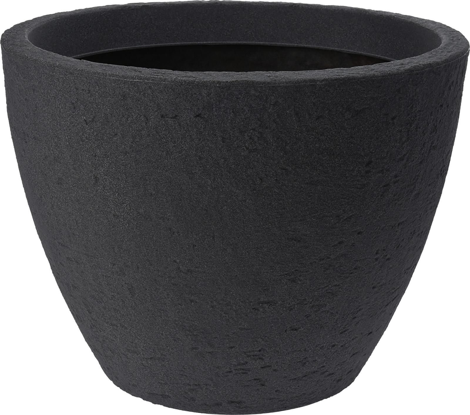 Ghiveci pentru plante Stone Dark - negru, Modern, plastic (29/38cm)