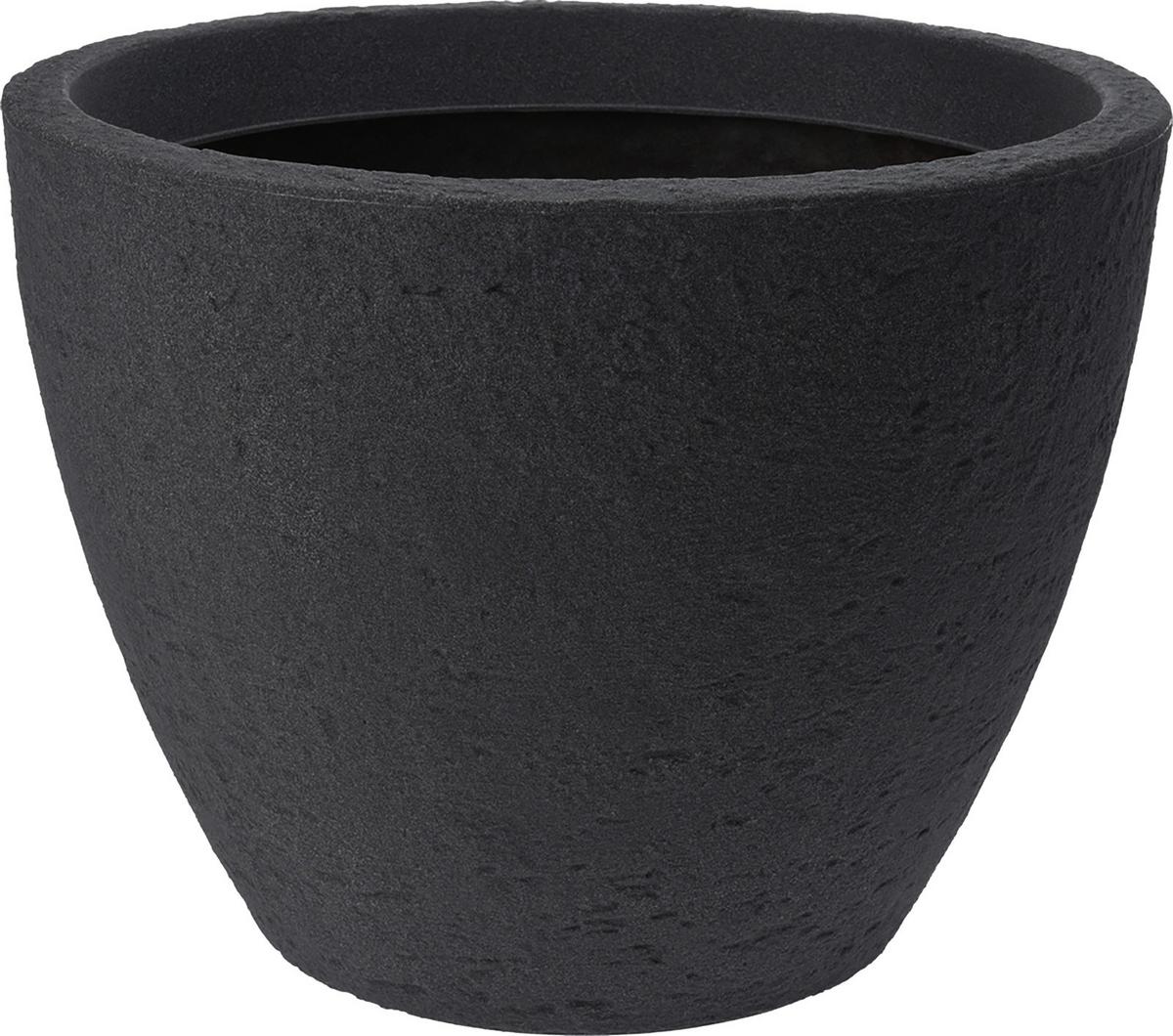 Ghiveci pentru plante Stone Dark - negru, Modern, plastic (29/38cm)