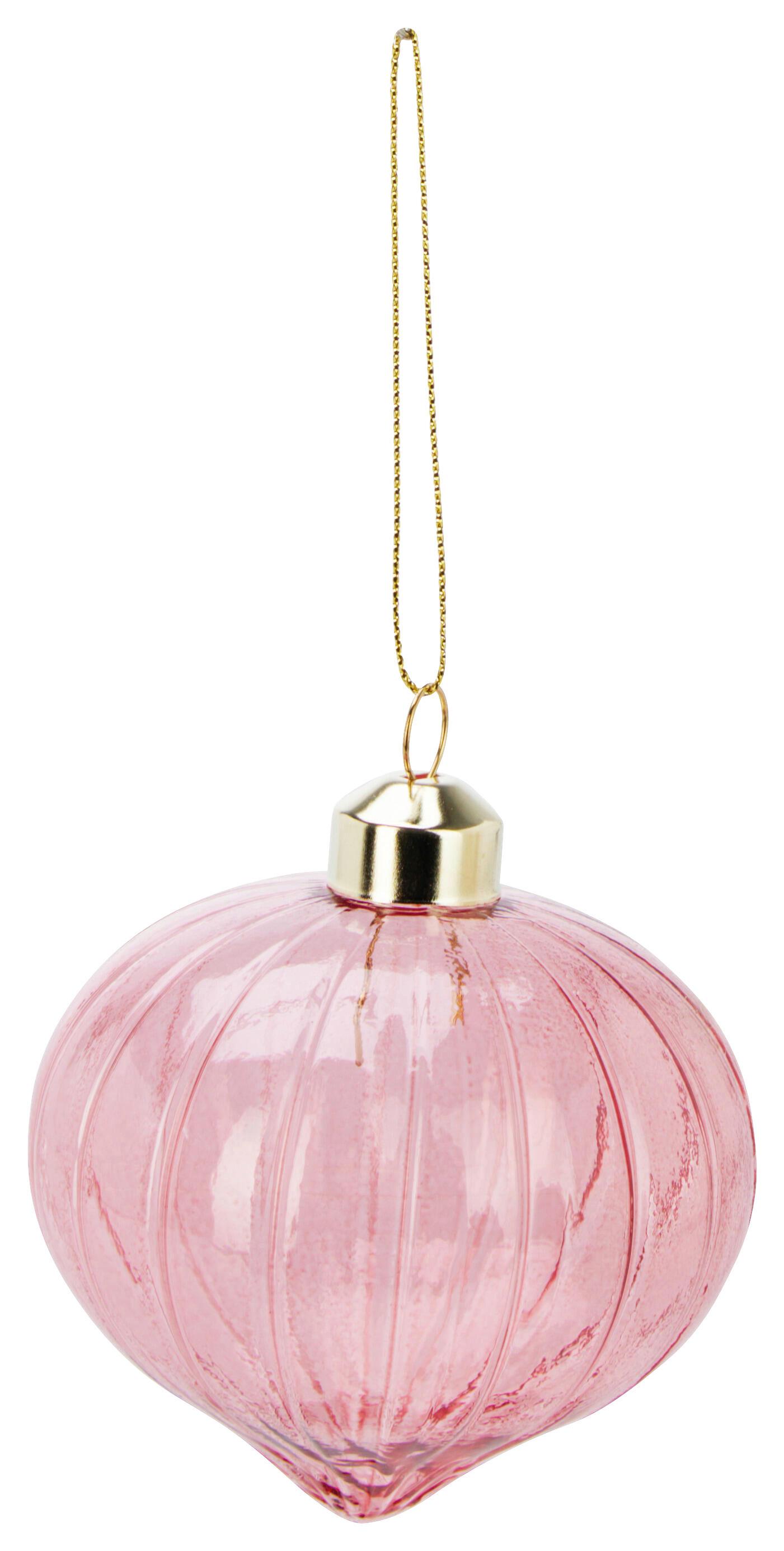 Christbaumkugel ROZE - Hellrosa/Rosa, Glas (8/8/8cm)