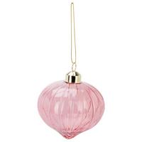 Christbaumkugel ROZE - Hellrosa/Rosa, Glas (8/8/8cm)