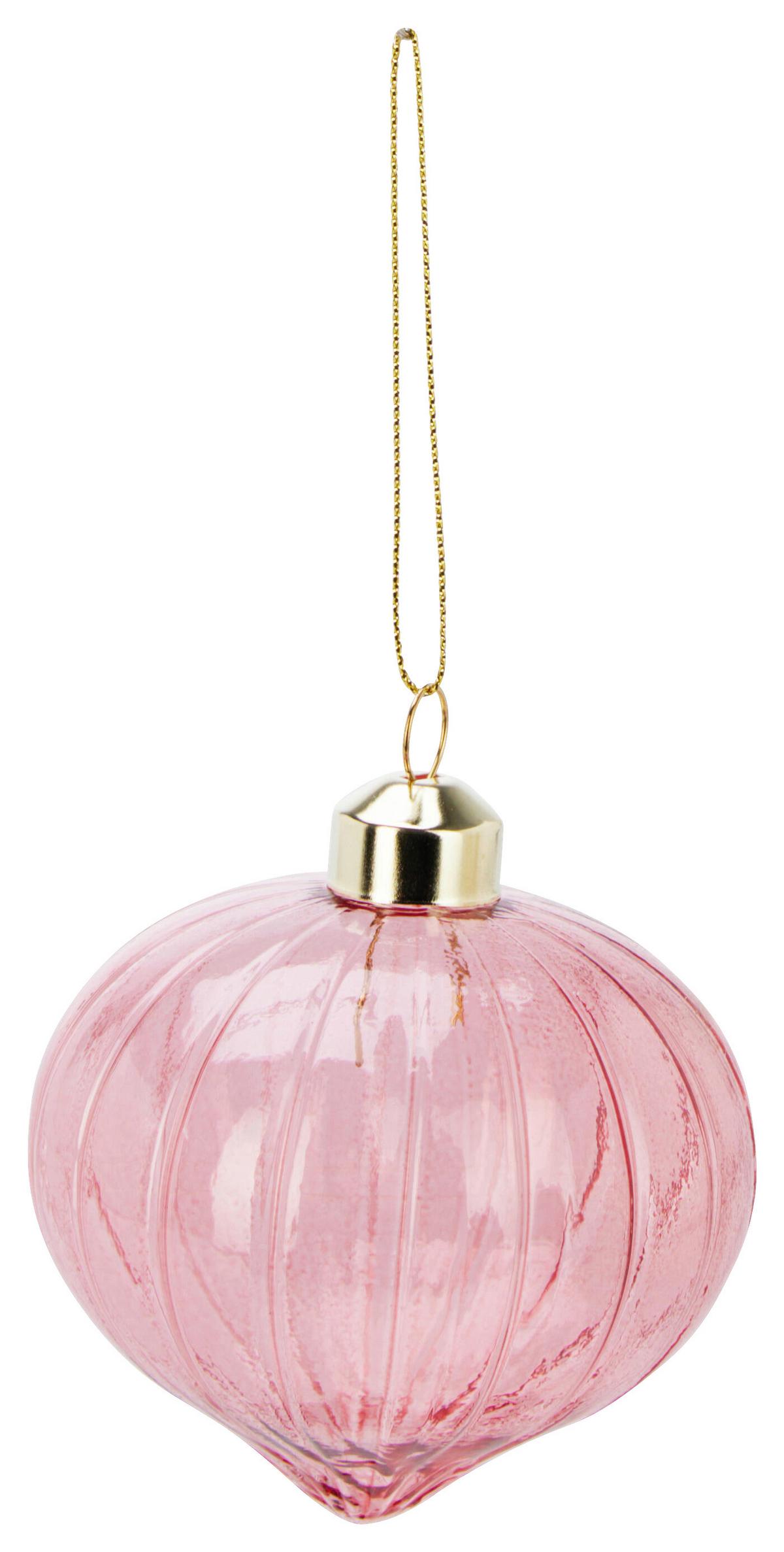 Christbaumkugel ROZE - Hellrosa/Rosa, Glas (8/8/8cm)