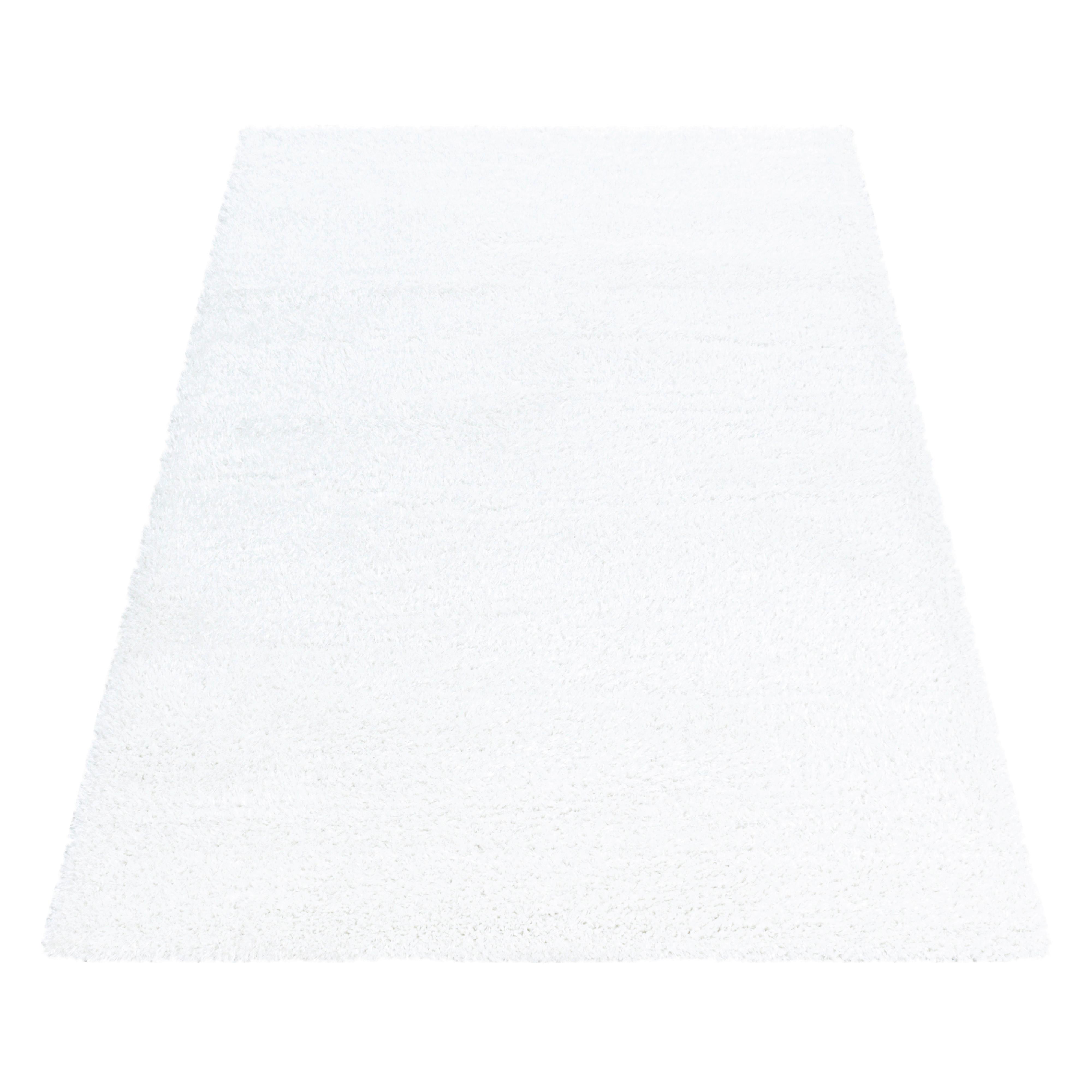 Hochflorteppich Brilliant Weiß ca. 60x110cm - Weiß, Basics, Textil (60/110cm)