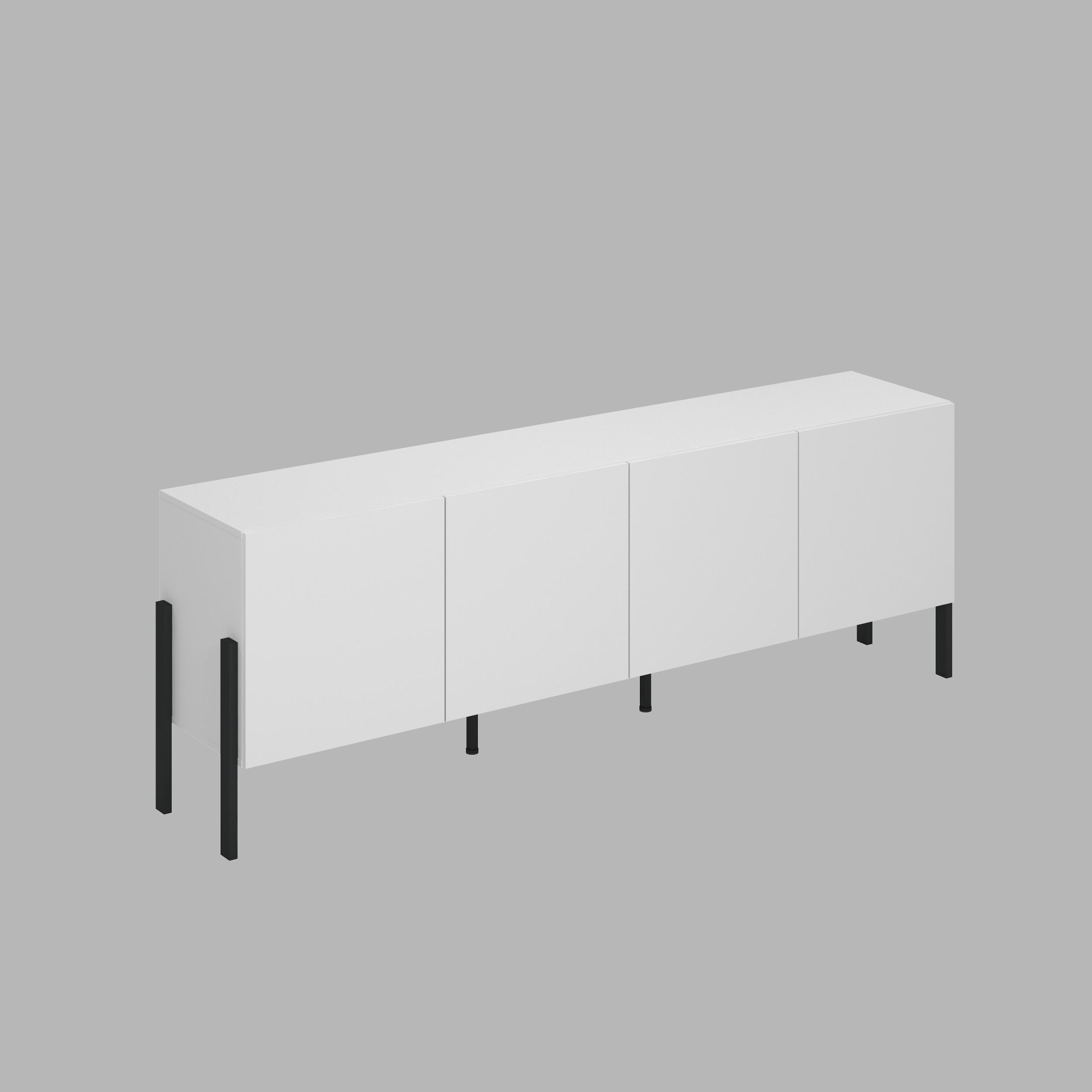 Komód Jukon - fehér, Modern, faalapú anyag (204/70/40cm)