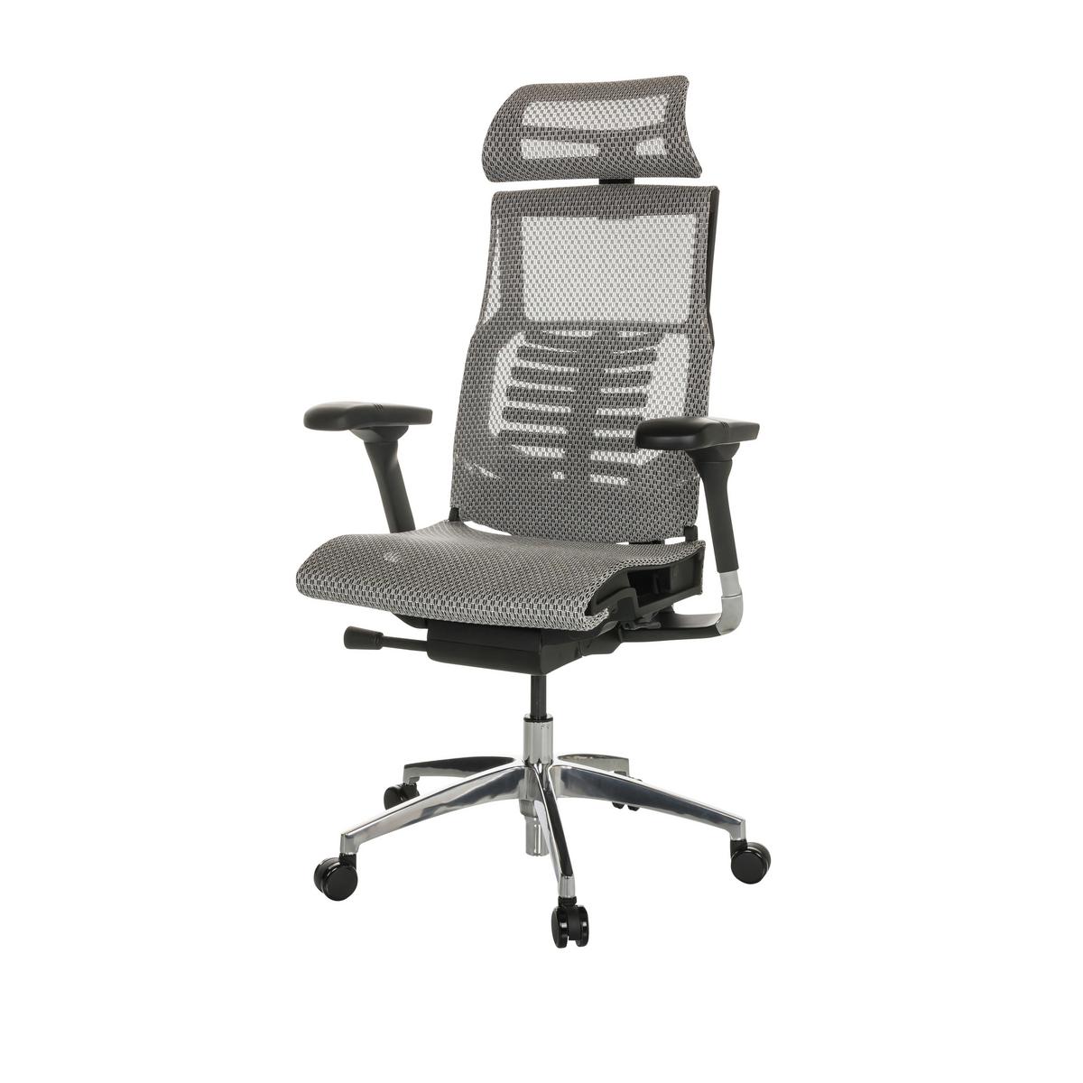 Pisarniški Stol Dynafit Ii, Svetlo Siva - srebrne barve/svetlo siva, Basics, kovina/umetna masa (67/119-135/60cm) - MID.YOU