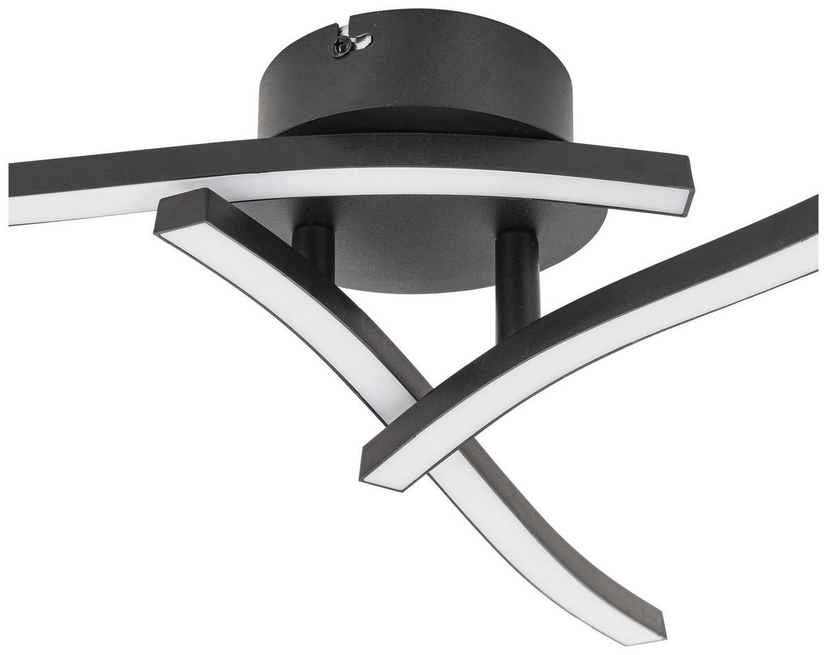 Stropna Led-svetilka Ito - črna, Moderno, kovina/umetna masa (56/56/11cm) - Mömax