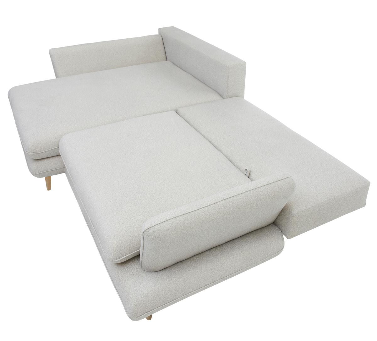 Sedežna Garnitura Monte Z Ležiščem In Predalom - naravne barve/svetlo siva, Romantika, tekstil/les (181/283cm) - Premium Living