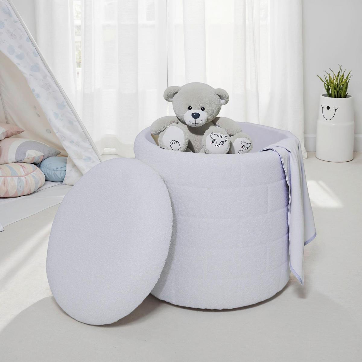 HOCKER WL7.423 - Weiss, Basics, Textil (40/45/40cm) - Livetastic