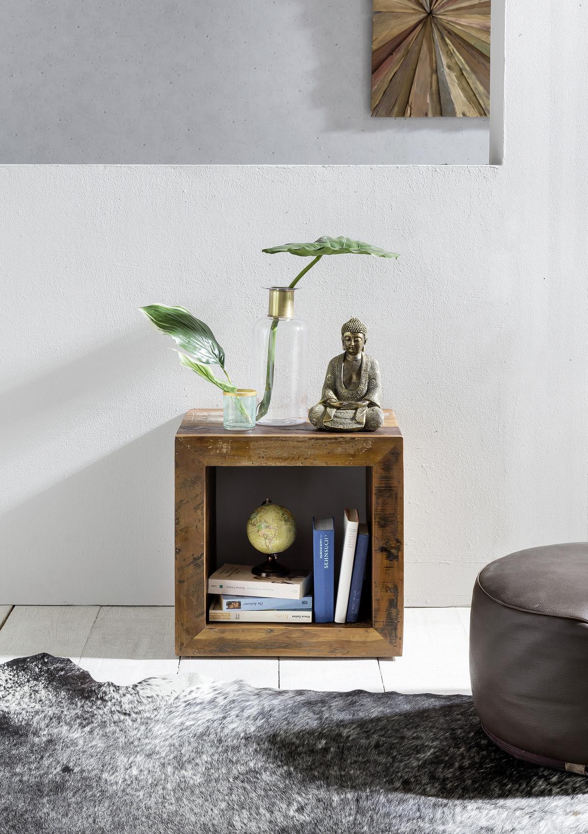 Mizica Kalkutta - rjava, Design, les (45/45/35cm) - MID.YOU