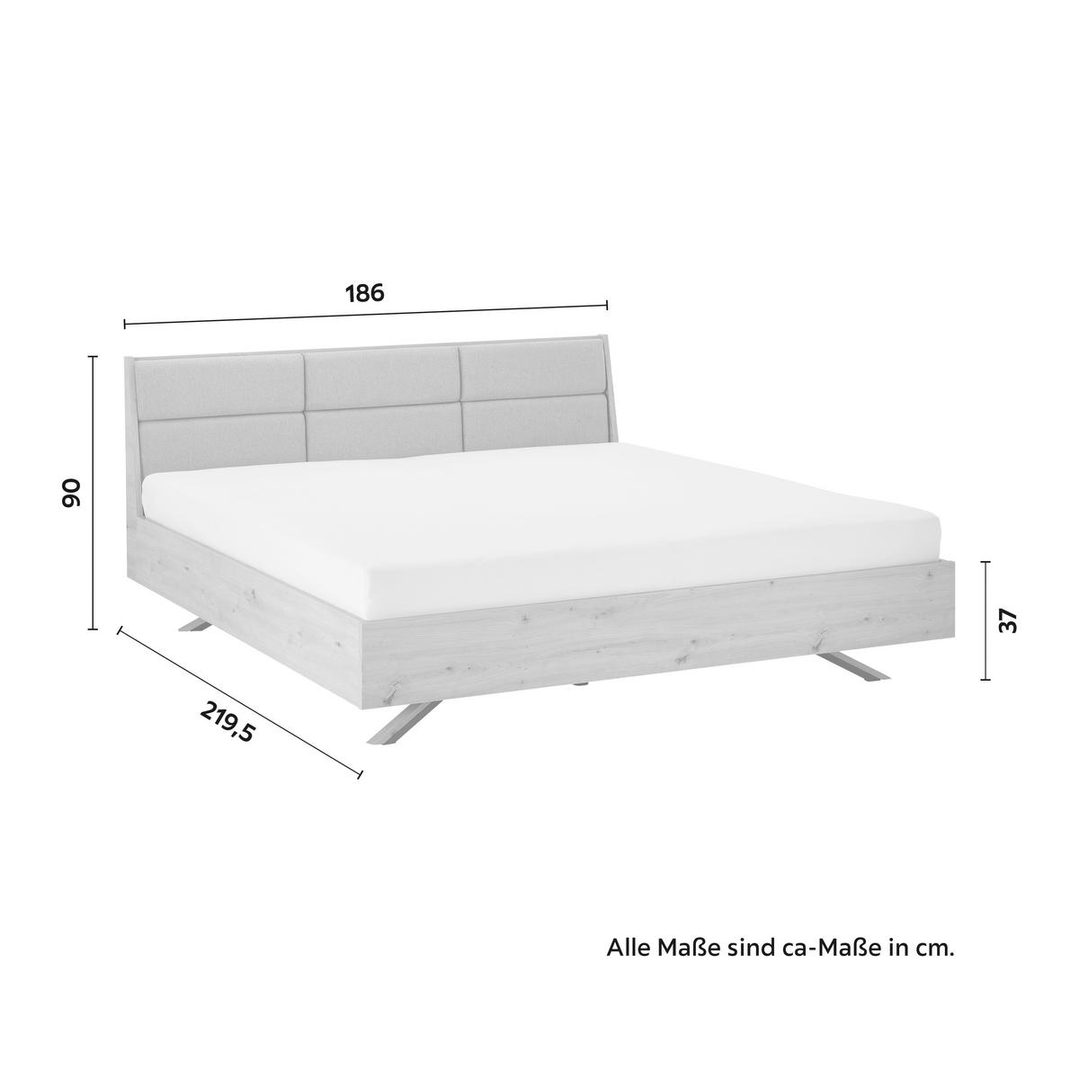 Polsterbett Dormio ca. 180x200 cm Eichefarben/Braun - Eichefarben/Schwarz, MODERN, Holz/Textil (180/200cm) - Bessagi Home