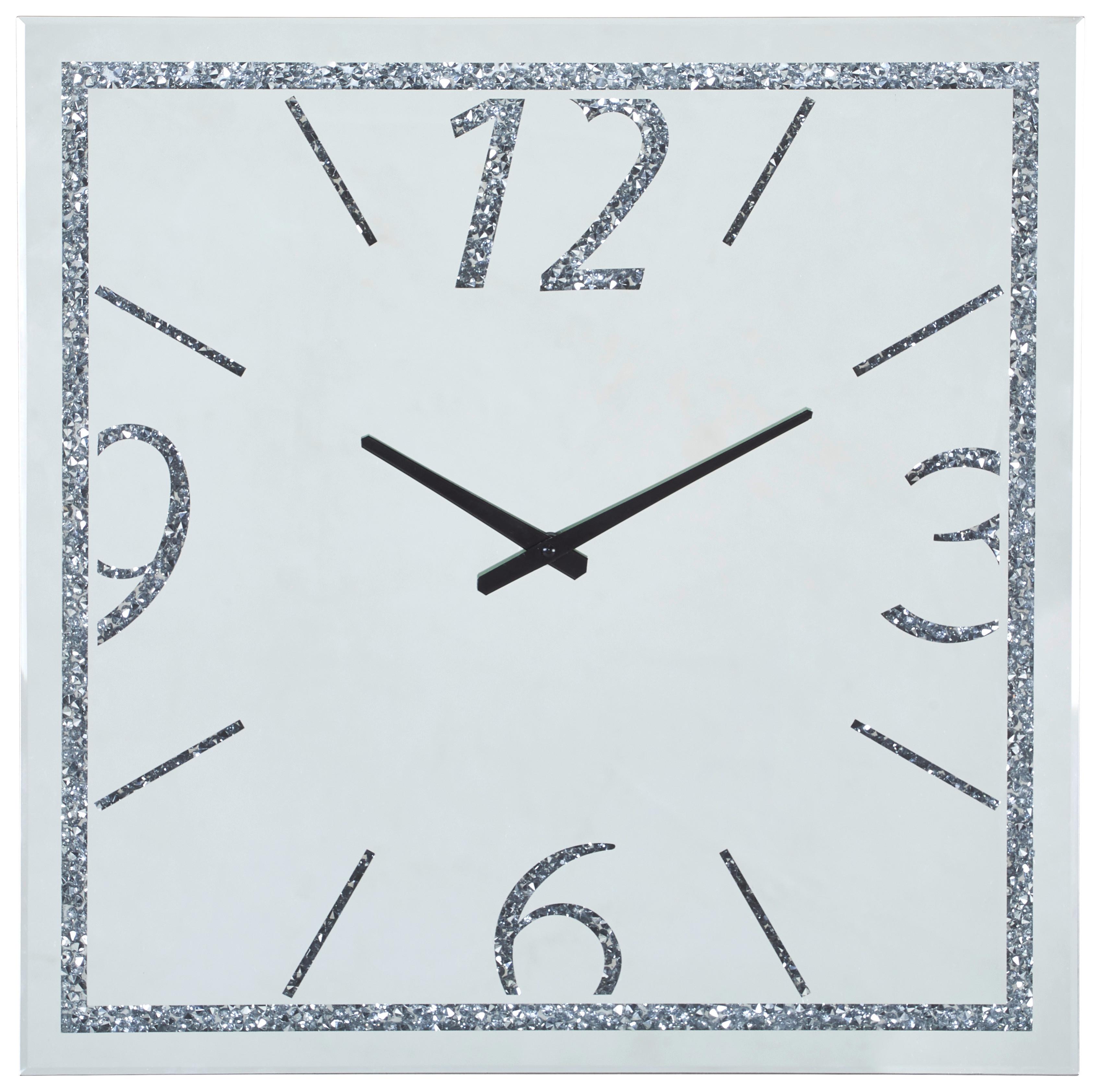 ZEGAR ŚCIENNY FENJA - kolor srebrny, Trend, materiał drewnopochodny/szkło (60/60/3,8cm) - Xora