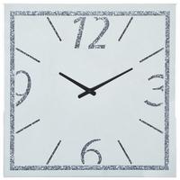 ZEGAR ŚCIENNY FENJA - kolor srebrny, Trend, materiał drewnopochodny/szkło (60/60/3,8cm) - Xora