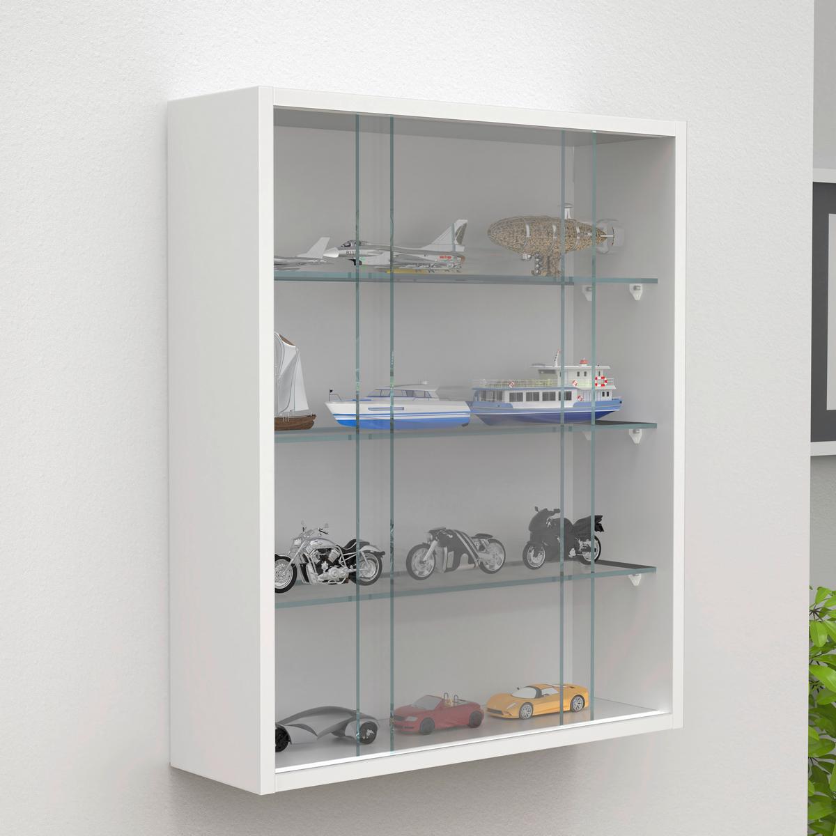 HÄNGEVITRINE DRIVALO M - Weiss/Transparent, Design, Glas/Holzwerkstoff (50/60/15cm) - MID.YOU