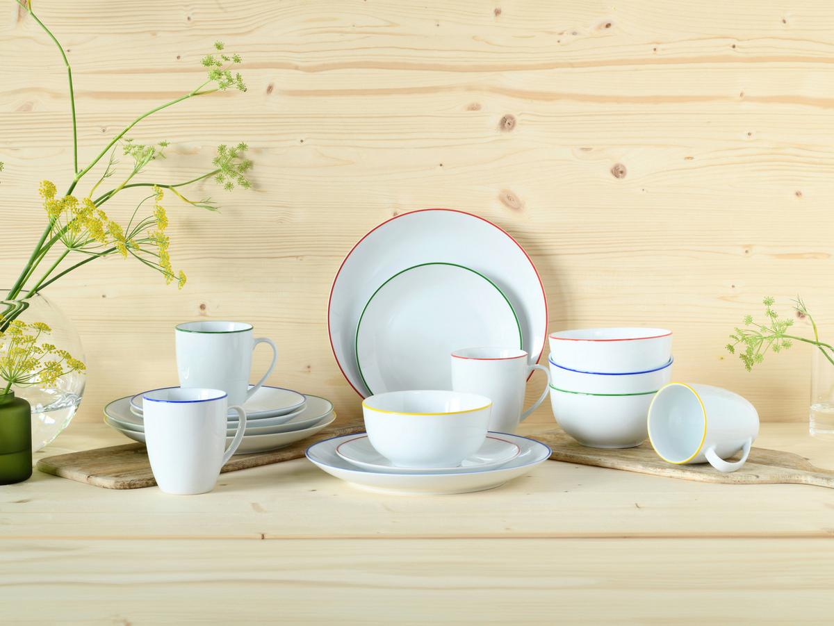 Kombinirani Servis Luna Color Line, 16-Delni - večbarvno, Basics, keramika - Creatable