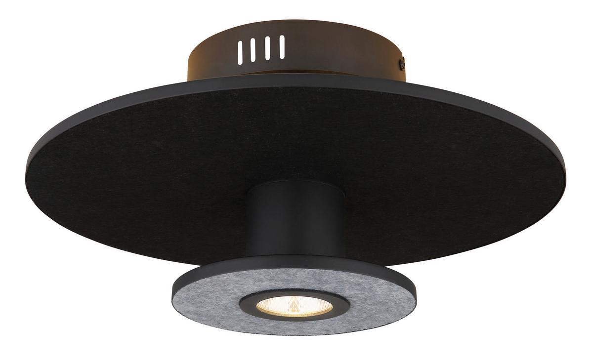 LED-DECKENLEUCHTE 15647SD - Schwarz, Basics, Kunststoff/Textil (38/18cm) - Globo