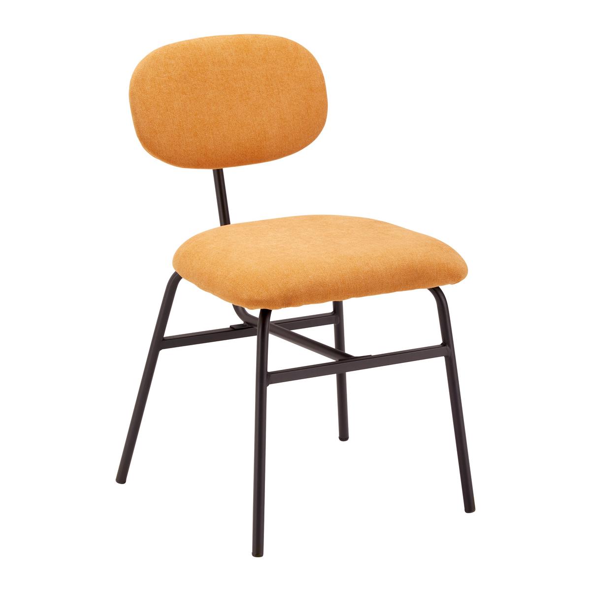 Stuhl-Set Pino Orange Mikrofaser - Schwarz/Orange, MODERN, Holz/Textil (46/80/55cm) - Bessagi Home