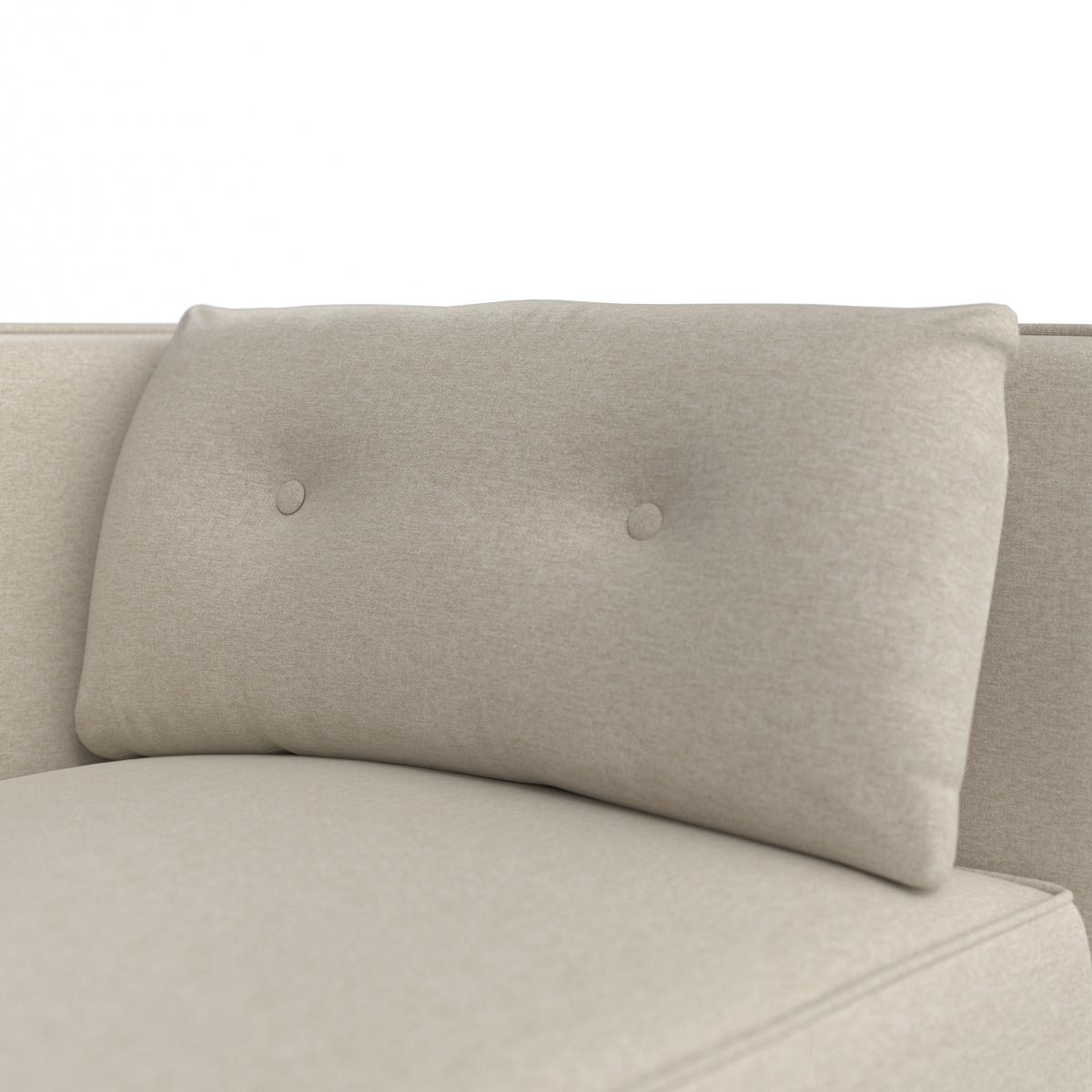 Sofa Fanny Beige Webstoff mit Hocker - Graubraun/Naturfarben, MODERN, Holz/Textil (154/55/73cm) - Bessagi Home