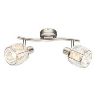 Strahler Kris in Nickelfarben max. 40 Watt - Design, Glas/Metall (28/22/18cm) - Globo