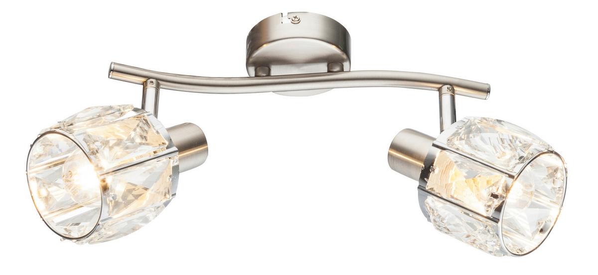 Strahler Kris in Nickelfarben max. 40 Watt - Design, Glas/Metall (28/22/18cm) - Globo