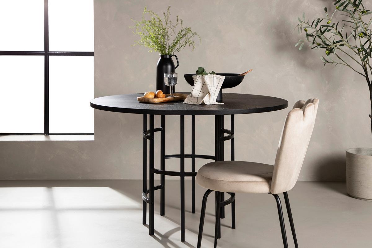 ESSTISCH COPENHAGEN - Schwarz, Design, Holzwerkstoff/Metall (115/115/74cm) - Livetastic