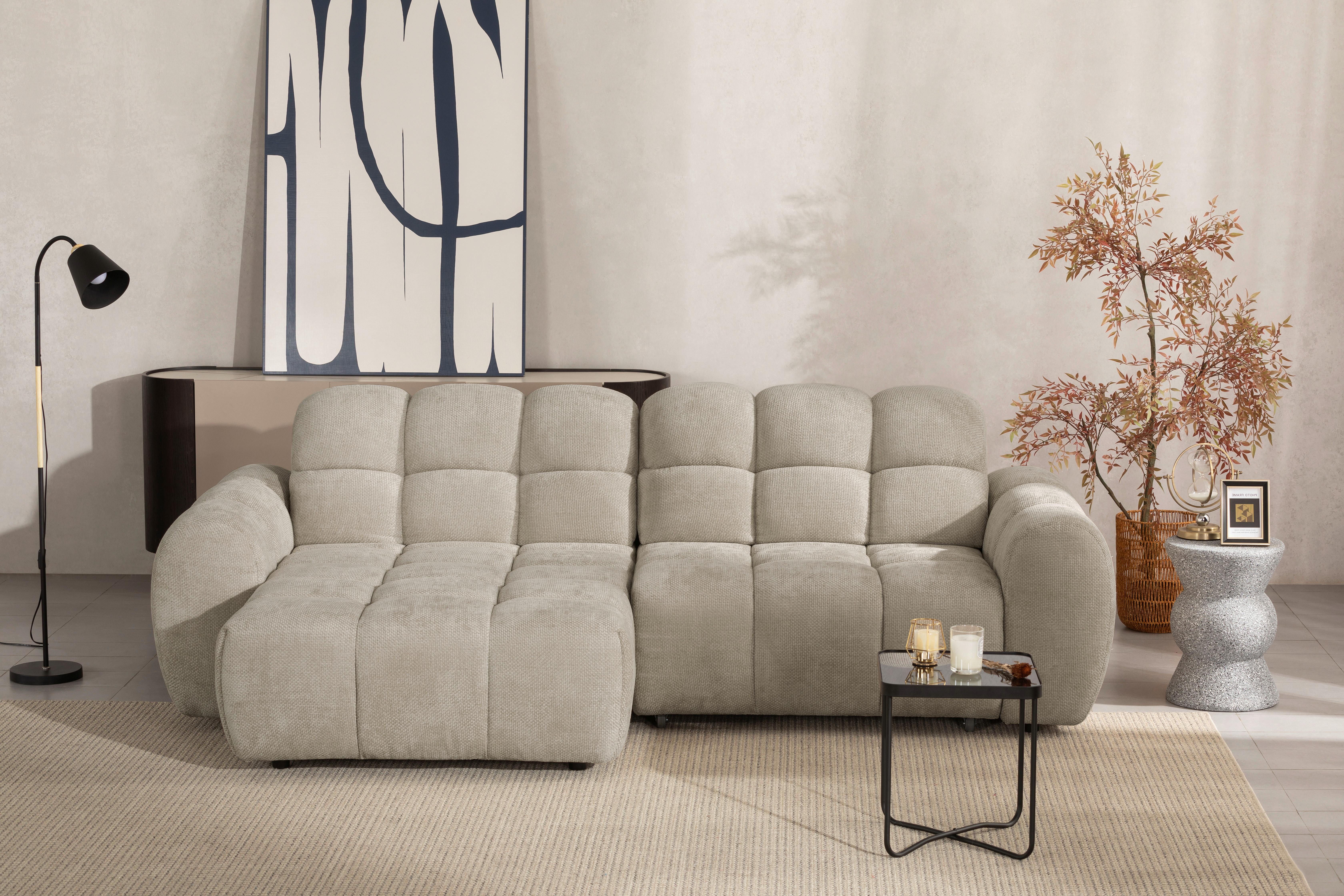 Wohnlandschaft Roma Grau - Schwarz/Grau, Modern, Holz/Kunststoff (264/91/110/161cm) - Premium Living