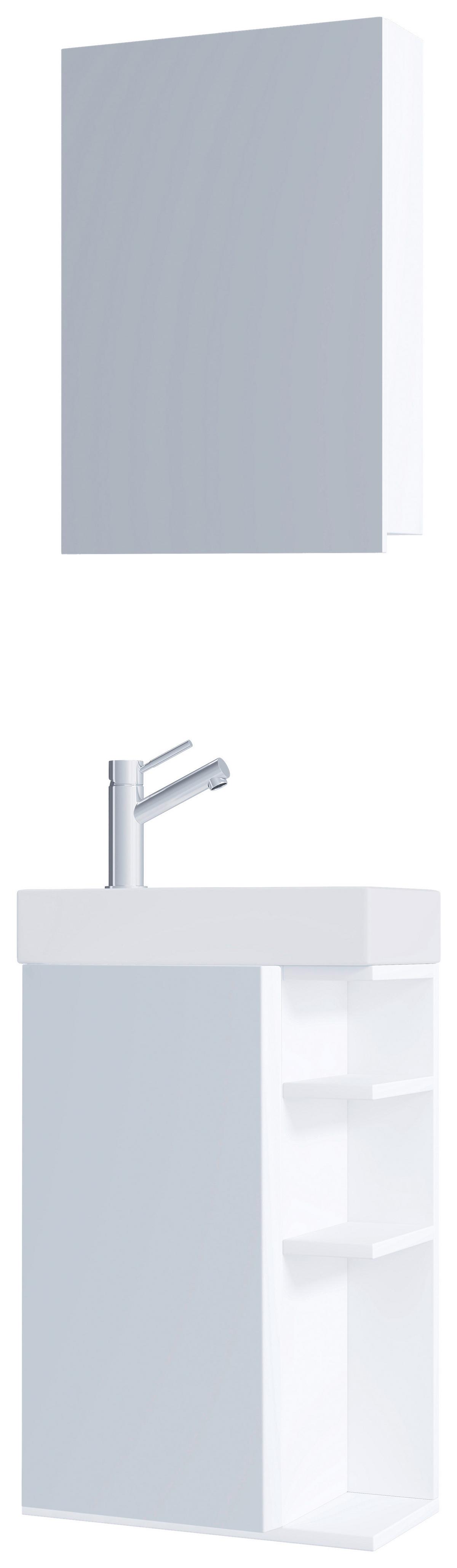 GÄSTEBAD LUMIA - Weiss, Modern, Glas/Keramik (40cm) - MID.YOU