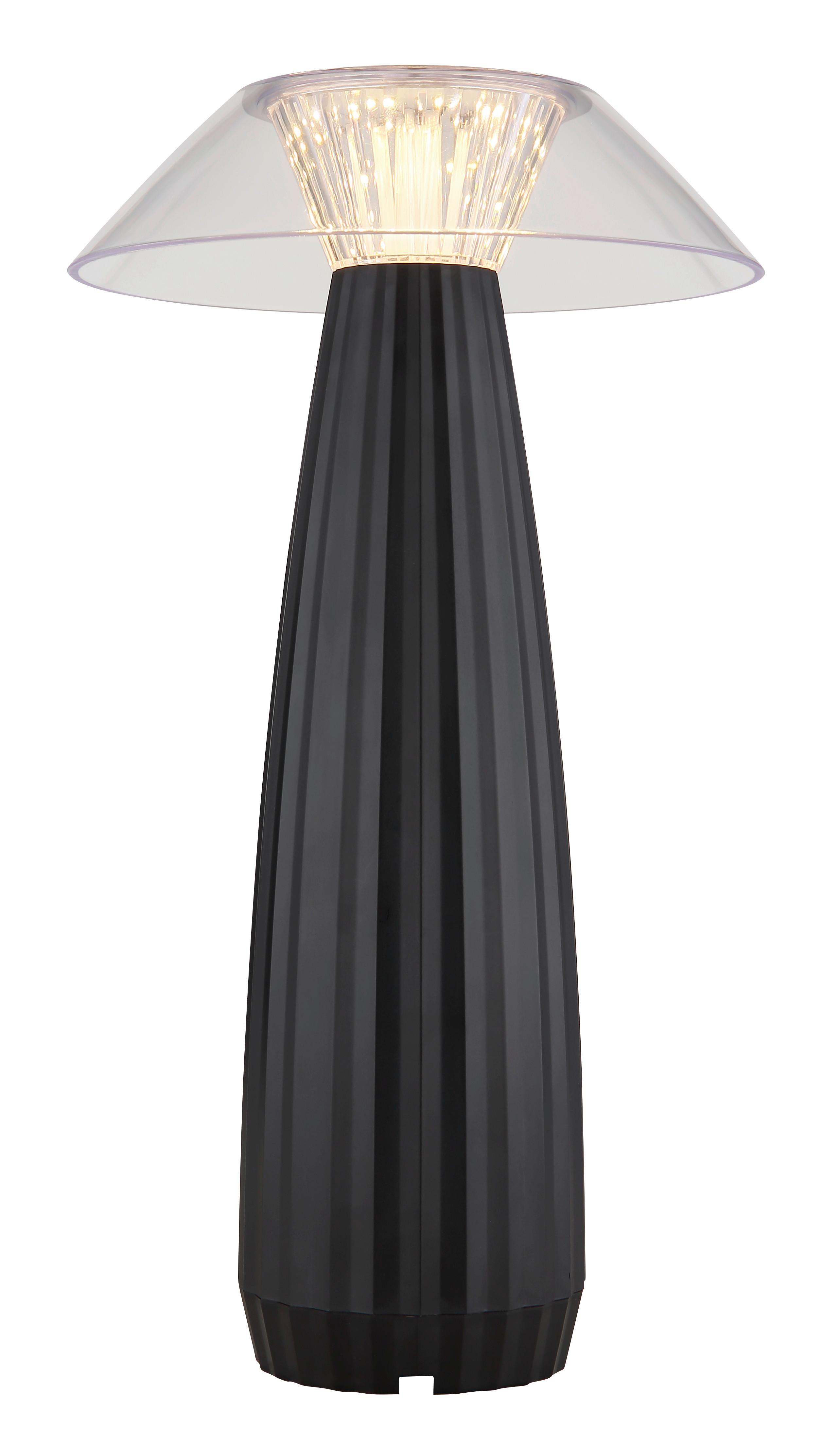 LED-Tischleuchte Illumi Schwarz max. 1 Watt - Transparent/Schwarz, Design, Kunststoff (15,4/28cm) - Globo
