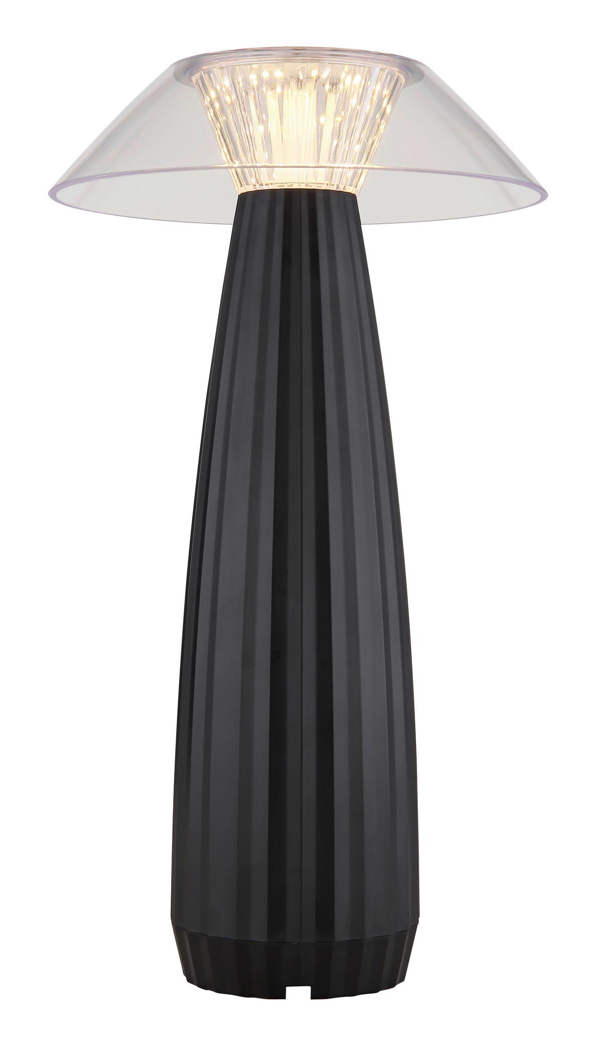 LED-TISCHLEUCHTE 21021B - Transparent/Schwarz, Design, Kunststoff (15,4/28cm) - Globo
