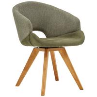 KRZESŁO Z PODŁOKIETNIKAMI RINCON - kolor dębowy/kremowy, Design, tkanina/drewno (58/83/59cm) - Linea Natura