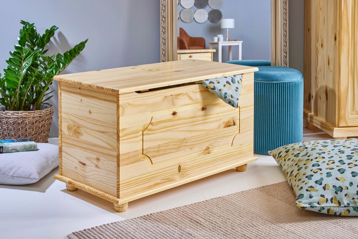 Truhe Emel Kiefer - Naturfarben, Basics, Holz (89/53/47cm) - MID.YOU