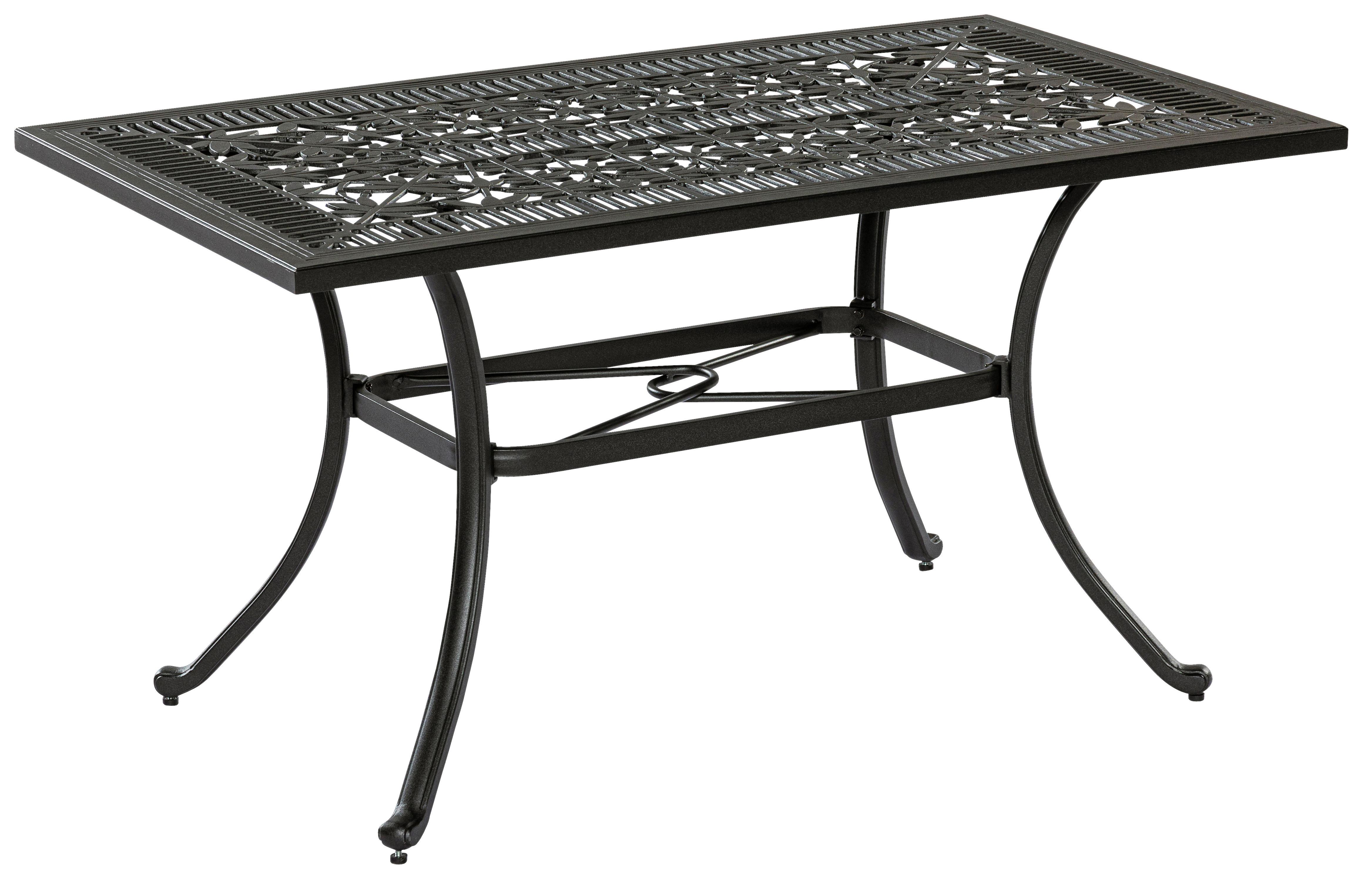 Vrtna Miza Alva, 140x80, Aluminij - črna, Konvencionalno, kovina (140/80/73cm) - Gardenson